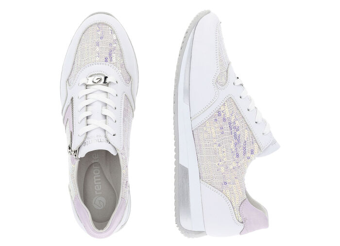 Sneakers i en intressant materialmix VIT SYREN