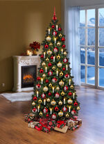 16-delade julgranskulor i glas GOLD