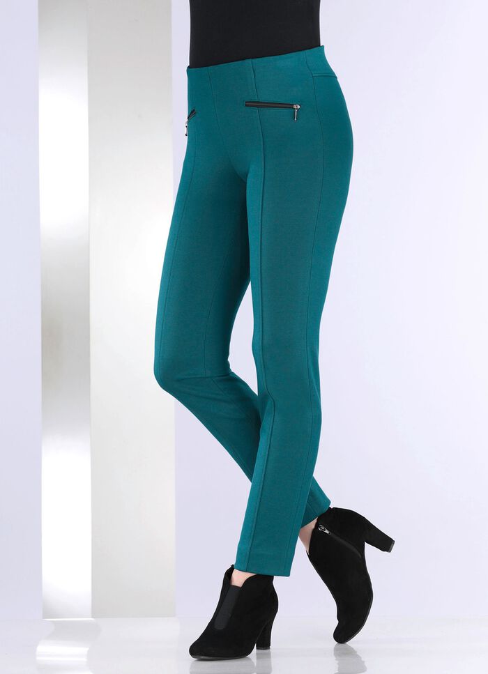 Byxor med fickor med dragkedja 