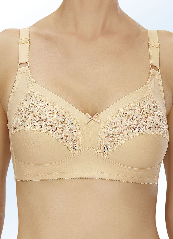 Naturana tvåpack-bh med spets i övre kupor VITT PULVER