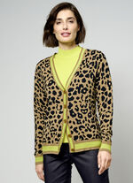 Cardigan med djurpälslook 
