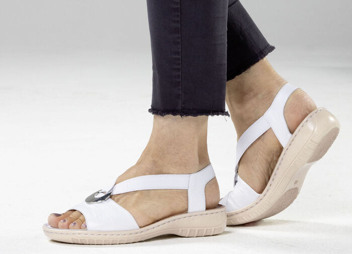 ELENA EDEN, lätta damsandaler, bredd H, med elastiskt bandage, 