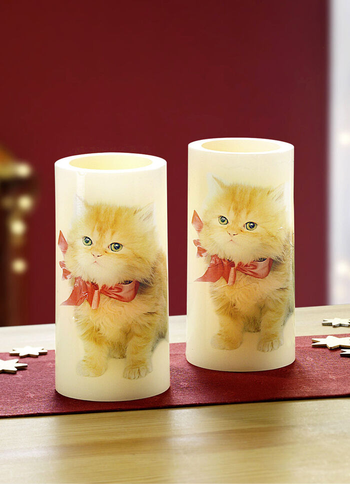 LED-ljus av äkta vax, uppsättning om 2 