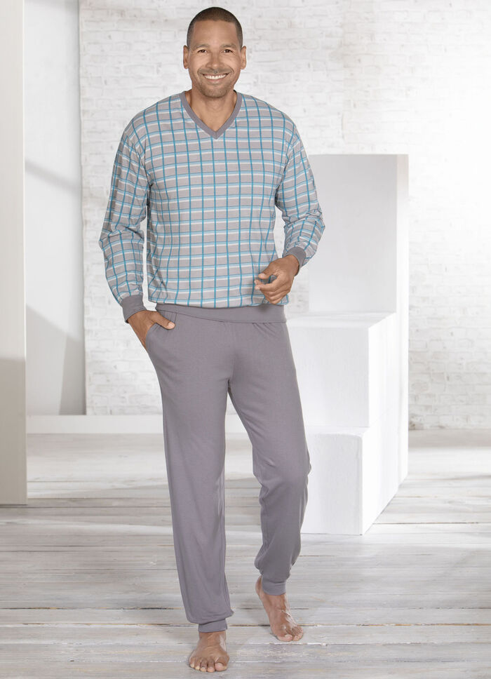 Pyjamas med V-ringning och muddar 