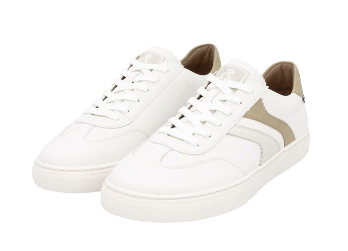 Rieker sneakers i mjukt nappaläder VIT-KAMEL
