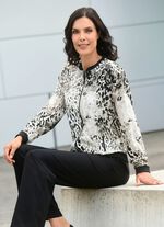 Blusjacka med svart ribbstickad 