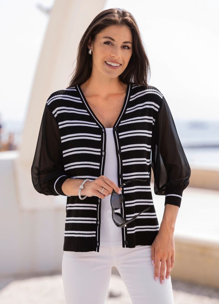 Kofta med fina chiffong&auml;rmar 