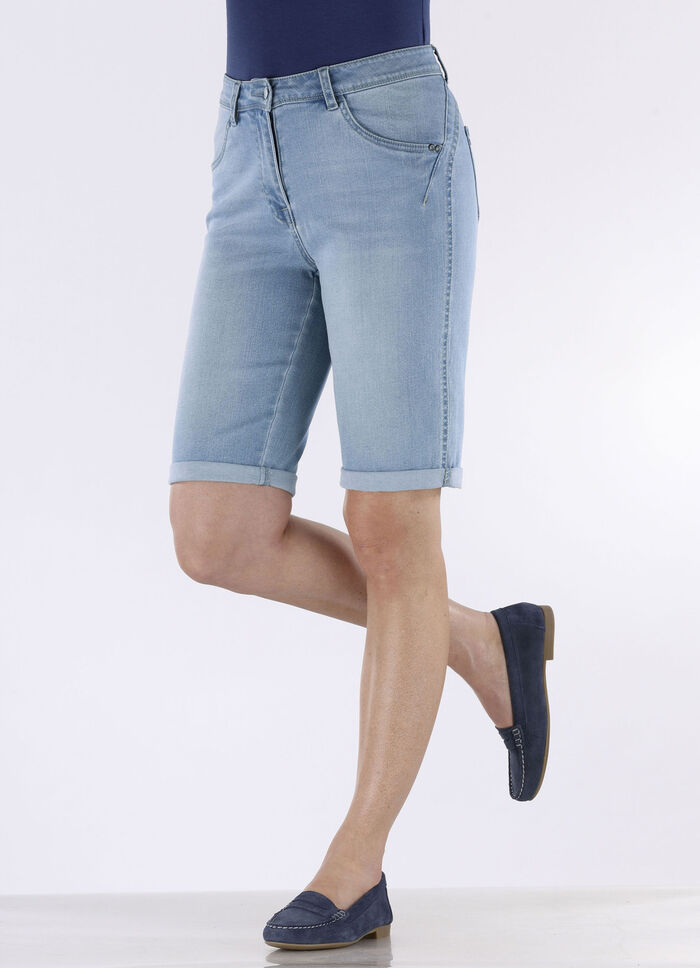 Bermudashorts med push-up effekt LJUSBLÅ