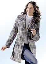 L&aring;ng jacka med houndstooth-design 