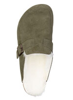 Fodrade herrträskor med lammskinn OLIV