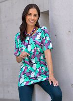 Skjorta med briljant f&auml;rgat all-over tryck 