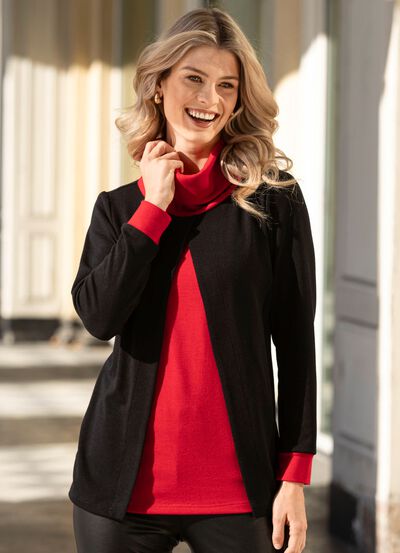 Skjorta i två-i-ett-stil 