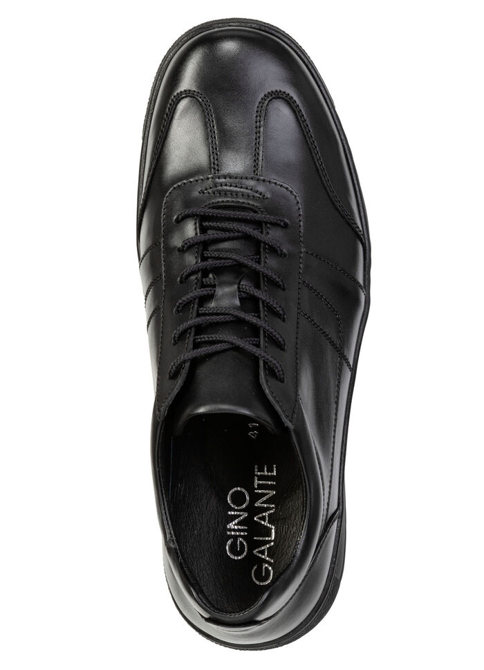 GINO GALANTE, snygga herrskor med snörning och uttagbar fotbädd SCHWARZ