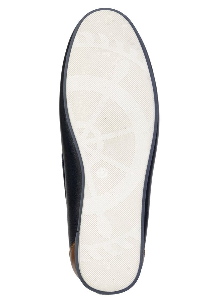 GINO GALANTE, klassiska herrtofflor, med l&auml;derinl&auml;gg MARINE-COGNAC