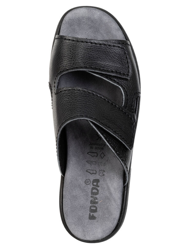 Bekväma herrslippers, bredd K, med kardborreband SCHWARZ