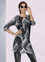 Stickad tunika i jacquarddesign, 
