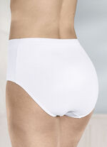 Fyrapack trosor med dekorativt res&aring;rband i midjan 