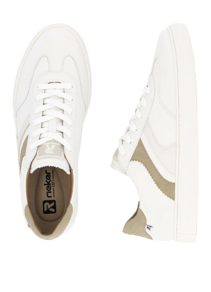Rieker sneakers i mjukt nappaläder VIT-KAMEL