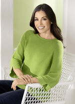 Tröja med texturerade ränder ÄPPELGRÖN