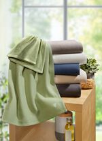 V&aring;ffelpique frott&eacute;serie av bomull ECRU