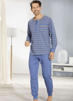 Pyjamas med knappslå och ärmslut 