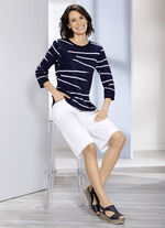 Pullover med effektiv randig design MARINE-WEISS