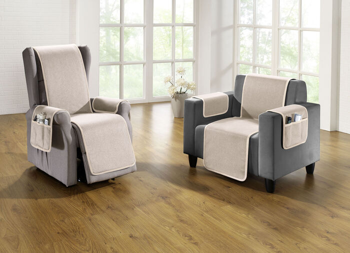 Vändbart skydd med bandkant BEIGE