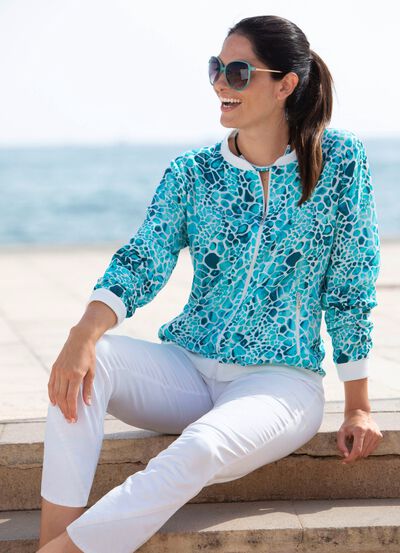 Blusjacka med ribbad stickning 