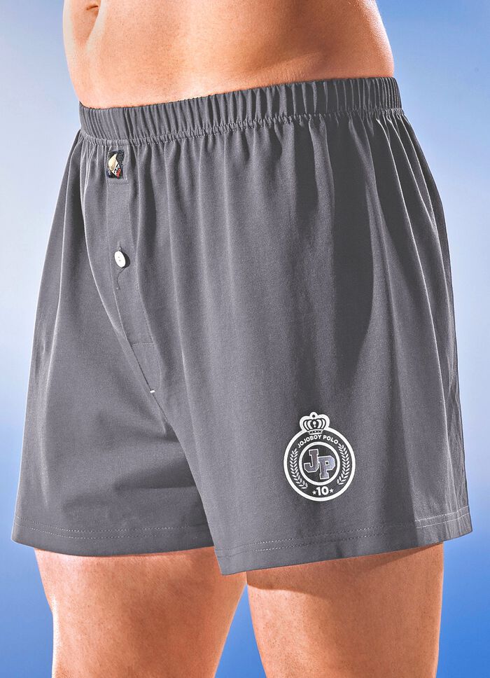 Fyrpack boxershorts, enf&auml;rgade med tryck 
