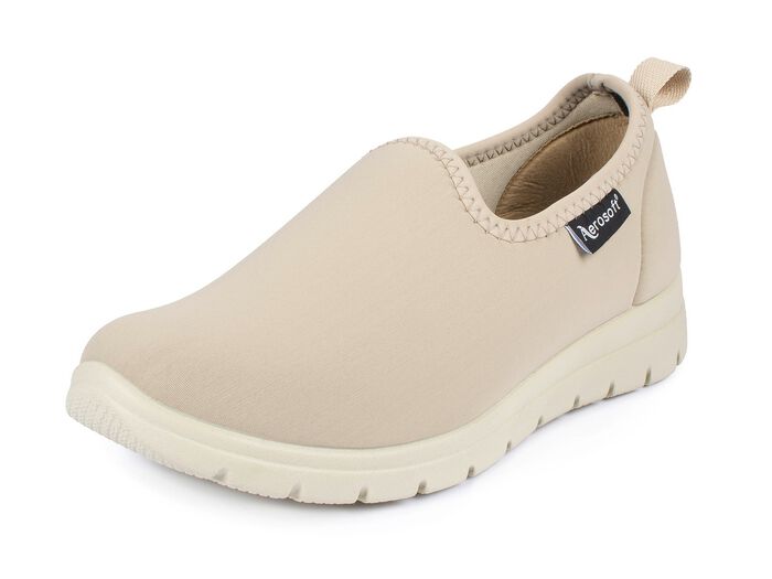 Tofflor med elastisk slip-on BEIGE