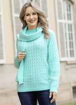 Tröja med halsduk i mjuk kvalitet ISBLÅ