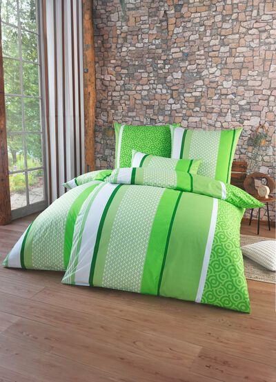 Dubbelsidigt tryckt s&auml;ngkl&auml;derset i Renforc&eacute;-kvalitet 