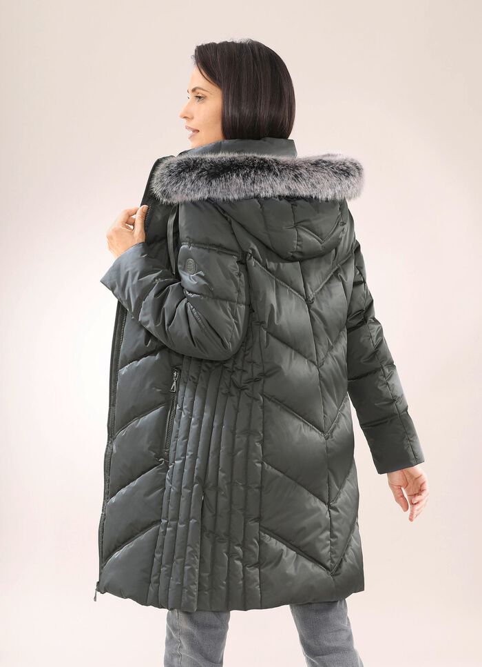 Funktionell kort kappa med fast huva GRAFIT