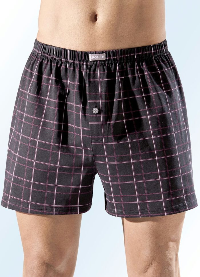 Boxershorts i flerpack med knappgylf, f&auml;rgglada 