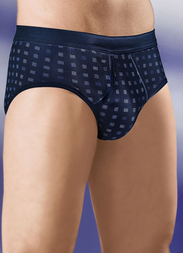 Schiesser tvåpack trosor av fin ribb, med gylf MARIN FÄRGERIGT