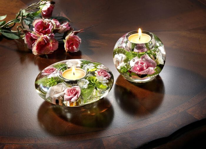 V&auml;rmeljush&aring;llare av munbl&aring;st glas 