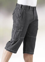Denim Bermudashorts med cargofickor i 3 färger ANTRACIT