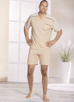 Götting Shorty med naturfärgad bomull och V-ringning 