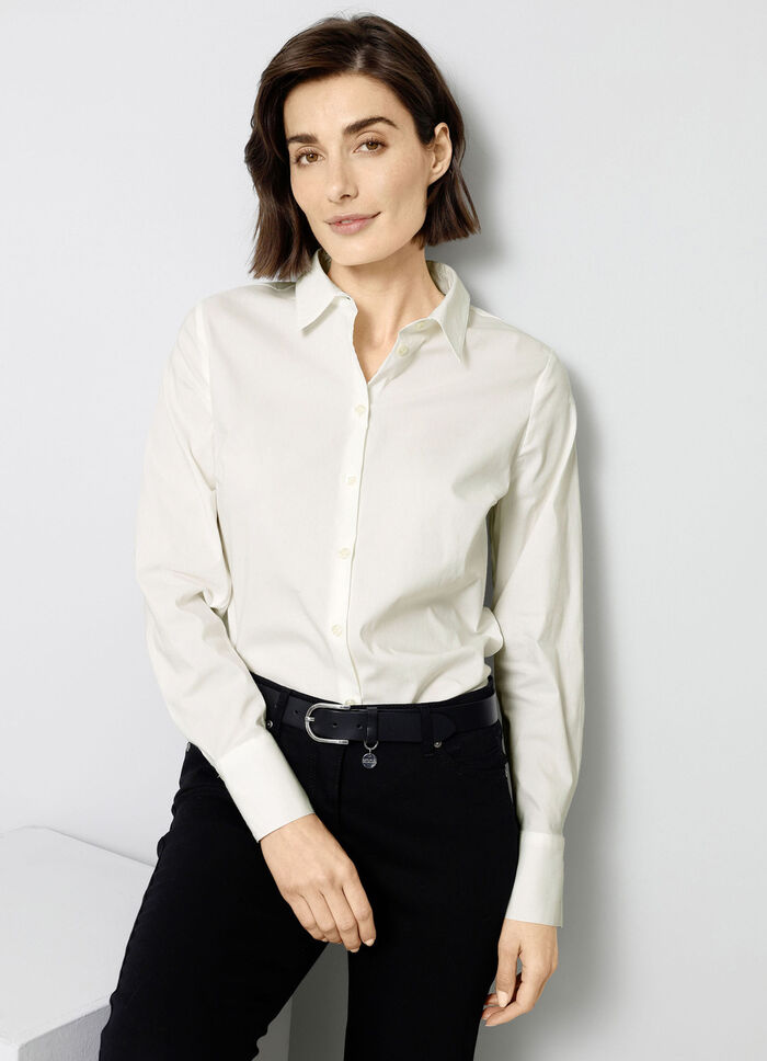 Blus med skjortkrage ECRU