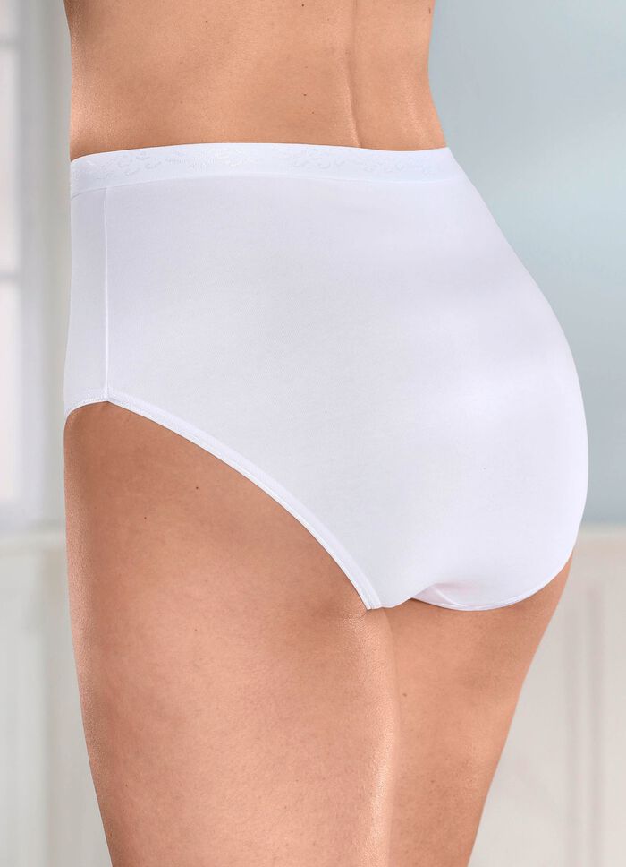 Paket med fem trosor med strukturerad elastisk linning 