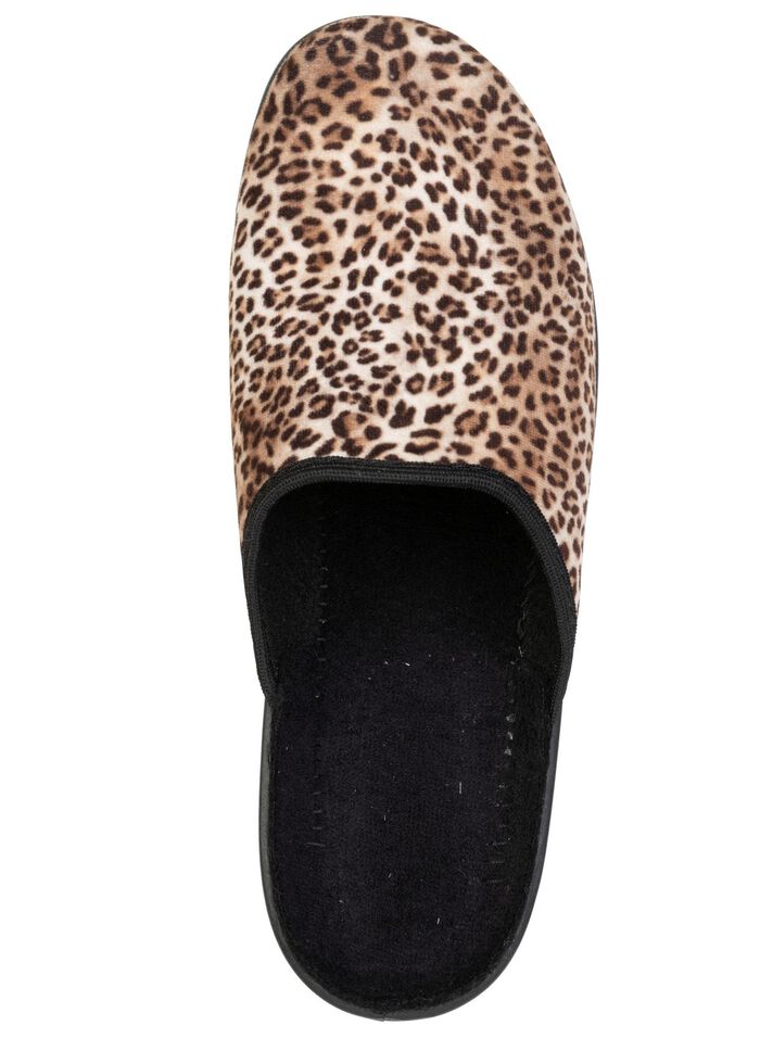 Trendiga damtofflor i leopardm&ouml;nster BRAUN