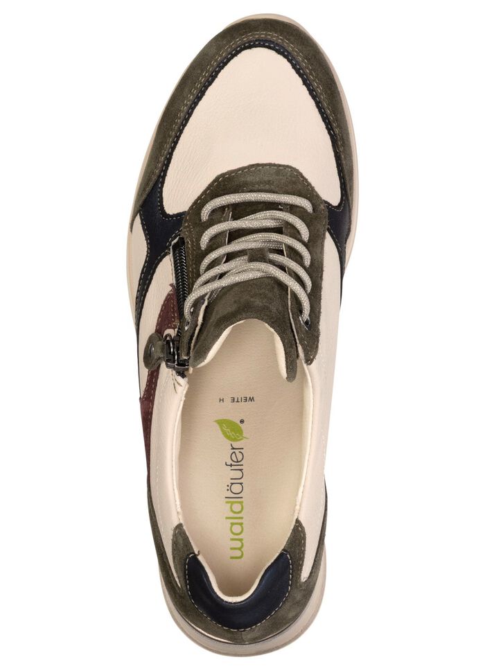 Waldl&auml;ufer, trendiga damsneakers, bredd H, med uttagbar fotb&auml;dd BEIGE-F&Auml;RGERIGT