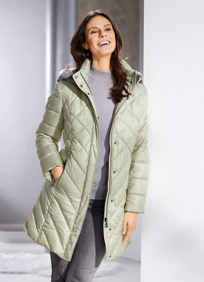 Kort dunjacka med avtagbar huva VASSGR&Ouml;N