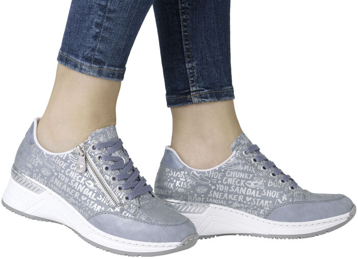 Rieker sneakers med snörning av tryckt syntetmaterial, 