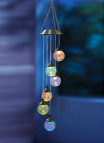 LED solenergi vindklocka i krossat glaslook 