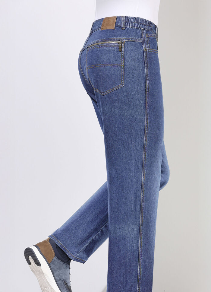 Jeans med resårinfällningar i 3 färger, 