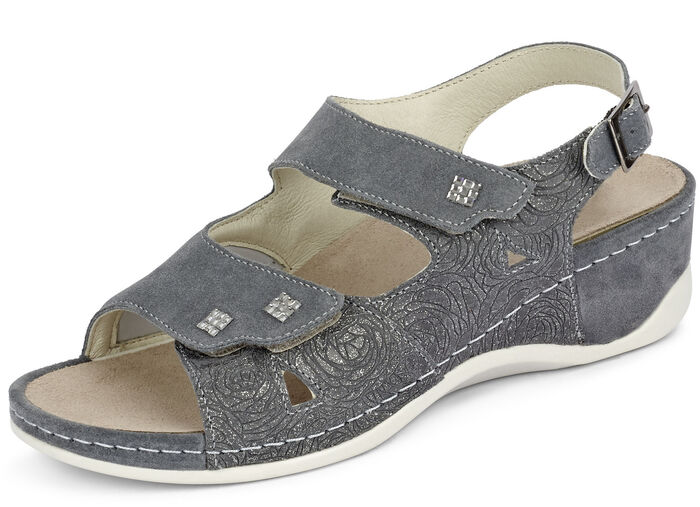 Mubb sandal med elastisk inlägg i kulområdet GRÅ