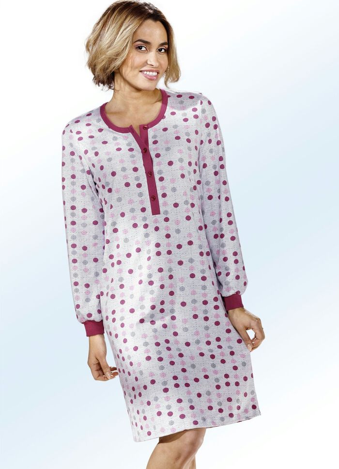 Tv&aring;-pack nattskjortor, l&aring;ng &auml;rm med knappsl&aring; och muddar 