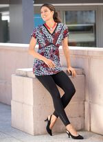 Leggings med elegant, gl&auml;nsande dekorativt motiv 