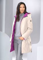 V&auml;ndbar kort jacka med fast huva 